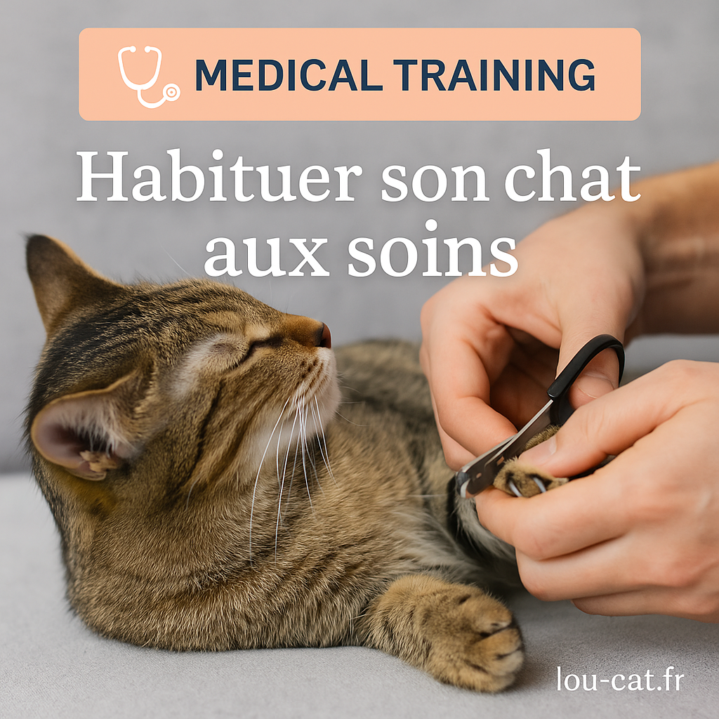 Chat en train de se faire soigner - Lou Cat - Cat Sitting